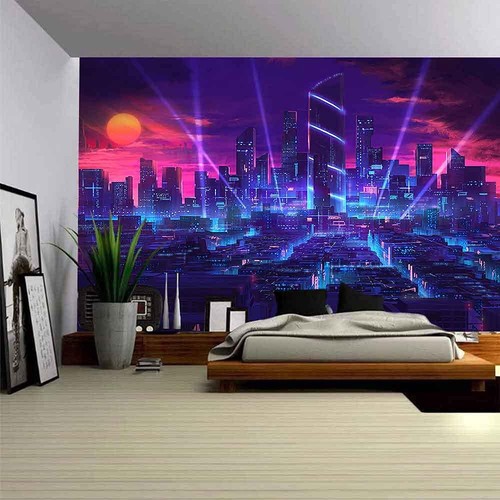 Aidatain Punk Paesaggio Urbano Arazzo Neon Scena di Strada Gioco Scena Arazzo Giapponese - Foto 2 di 11