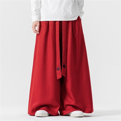 Pantalones holgados informales estilo chino para hombre entrenamiento holgados pantalones deportivos pantalones de pierna ancha - Imagen 13 de 24