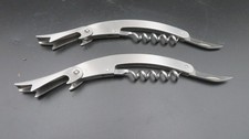 2   WAITER BAR TENDER CORK SCREW SS HD Bar Wine Key Bottle Opener & Cap Removers