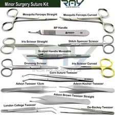 14 Pcs Minor Surgery Suture Kit Surgical Instruments Forceps Scissor Tweezers