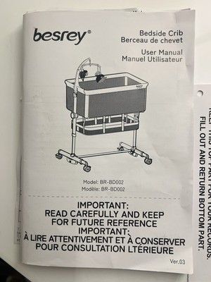 Besrey 3 in 1 baby bassinet, rocking bedside, bassinet sleeper with toy hanger