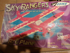 ESTES SKY RANGER RC PLANE BI-PLANE 20 INCH W/S VINTAGE COLLECTIBLE IN ORIG BOX