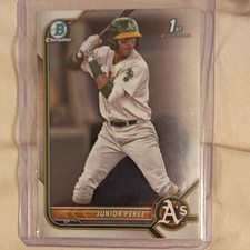 Topps 2022 Bowman Chrome Junior Perez 1st Bowman Prospect #BCP-180 Athletics