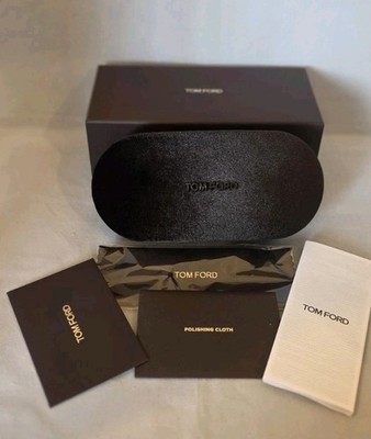 TOM FORD Glasses Sunglasses Eyeglasses Black Hard Case-Authentic W/Box/CC