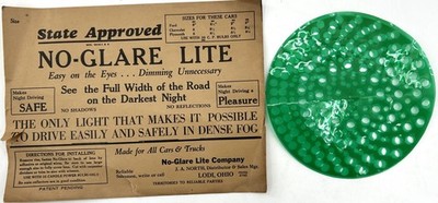 1920's Original NO GLARE LITE Headlight Accessory - Lodi, Ohio
