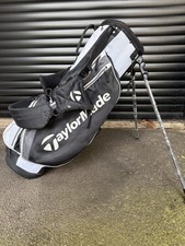 TaylorMade Double Strap Stand Golf Bag 4 Way Divider Black/White
