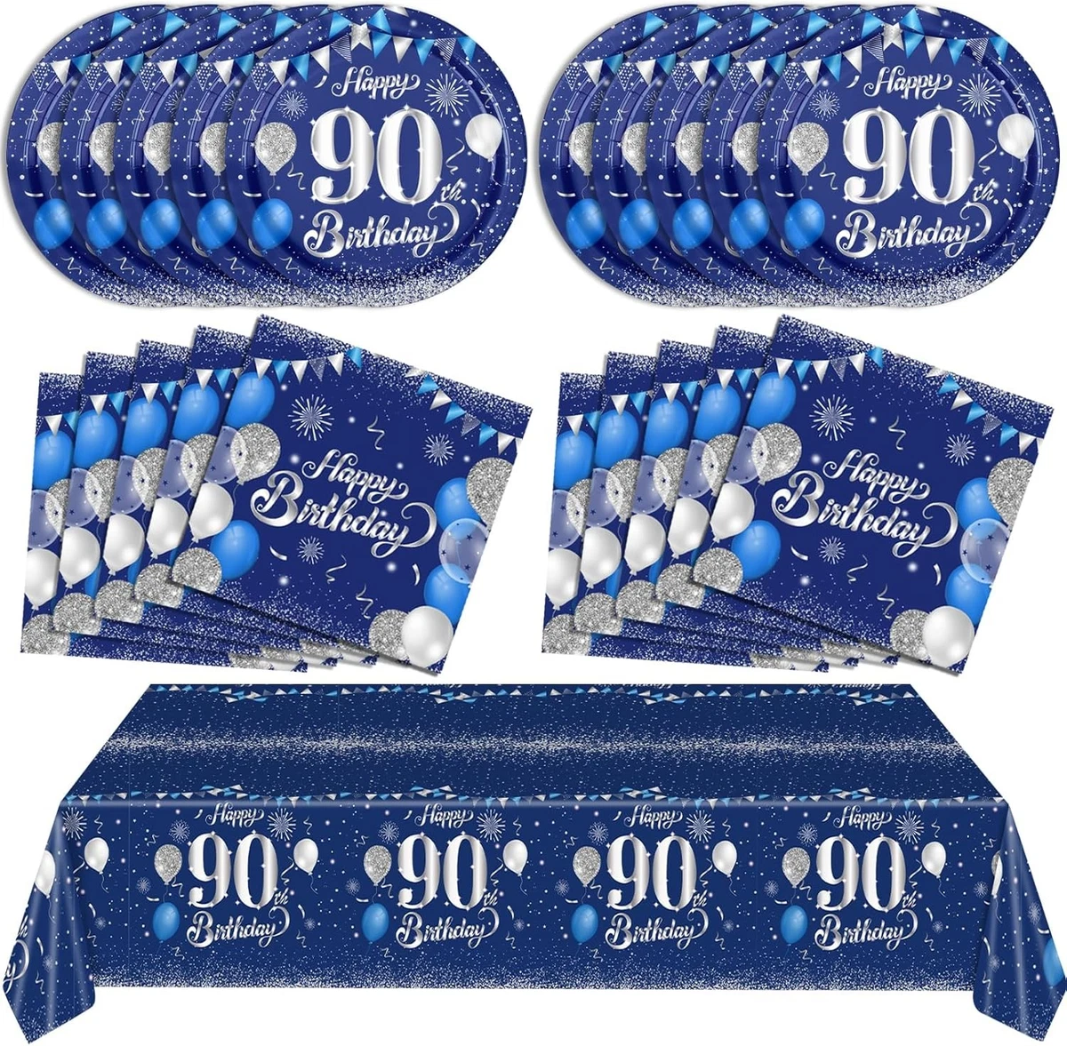 Striscione Olografico Per 90° Compleanno, Blu, Lungo 3,9 Metri, Decorazione Per Festa, Da Interno/esterno