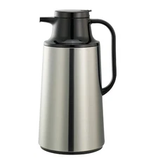 SERVICE IDEAS HPS191 Coffee at a Touch Carafe, Glass Vacuum Insulated, 1 Liter,