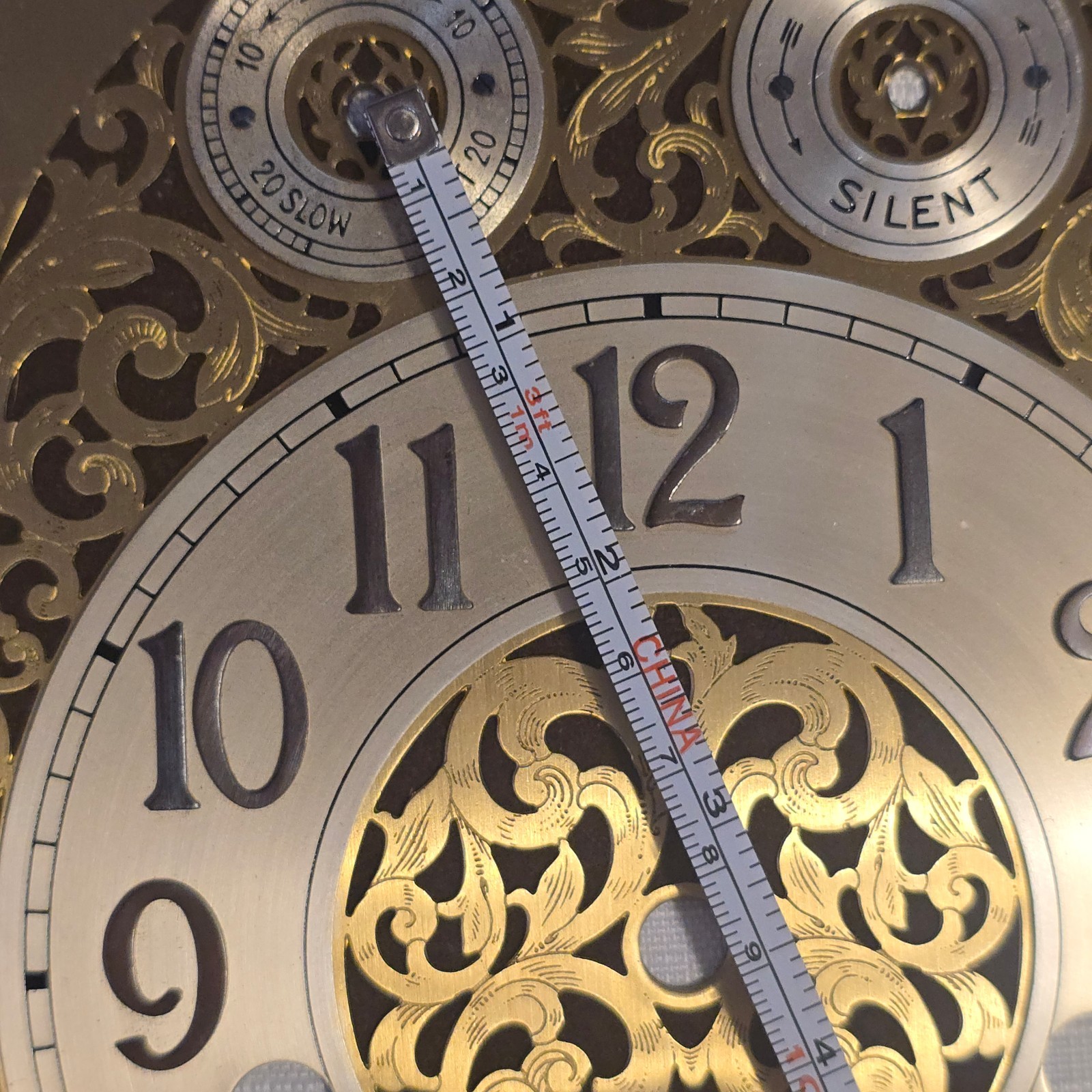 Used Ornate antique clock dial, from  Herschede Grandfather