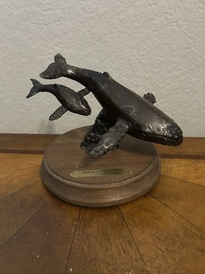  Miracle At Sea  Iconic Bronze Sculpture Of Mother Humpback & Calf Stan Bentall