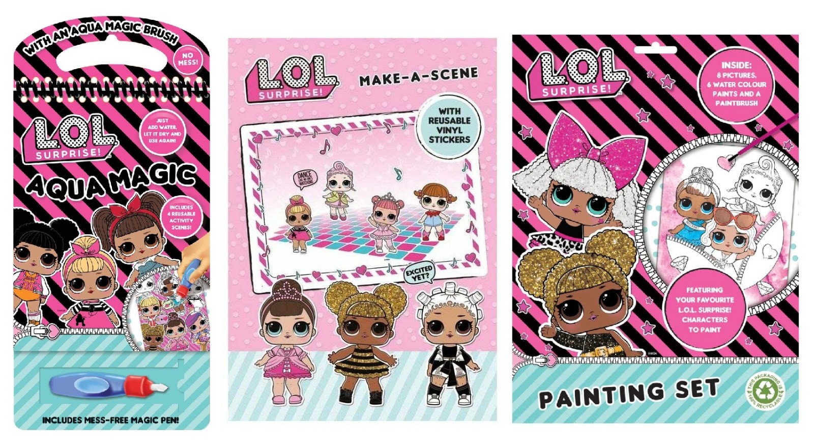 LOL Surprise Aqua Magic Water Painting Book Colouring Set Reusable Activity Pad - Image 3