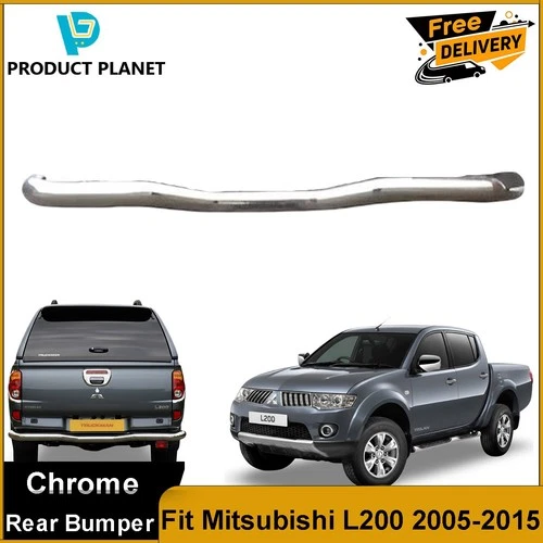 Fit Mitsubishi L200 2005-2015 Rear Back Chrome Bumper Steps bar step warrior