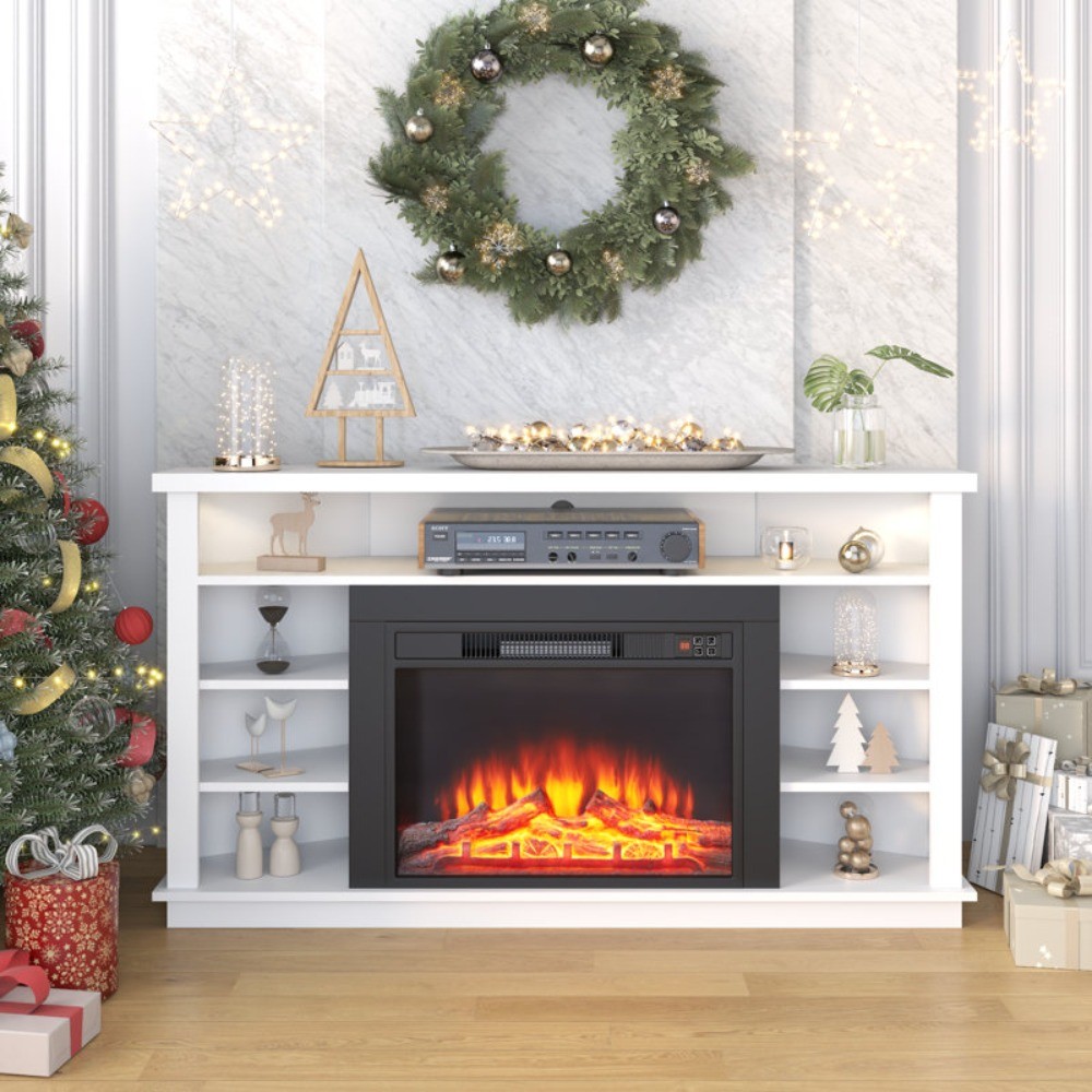 With Led Lights For 55" Tv, White