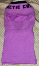 Vintage Artic Cat Ski Mask Purple White Acrylic Full Face Snowmobile 70s 80s