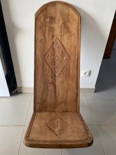 CHAISE AFRICAINE  ARTISANALE LOSANGE EN BOIS EXOTIQUE MASSIF TECK  10KG A VOIR