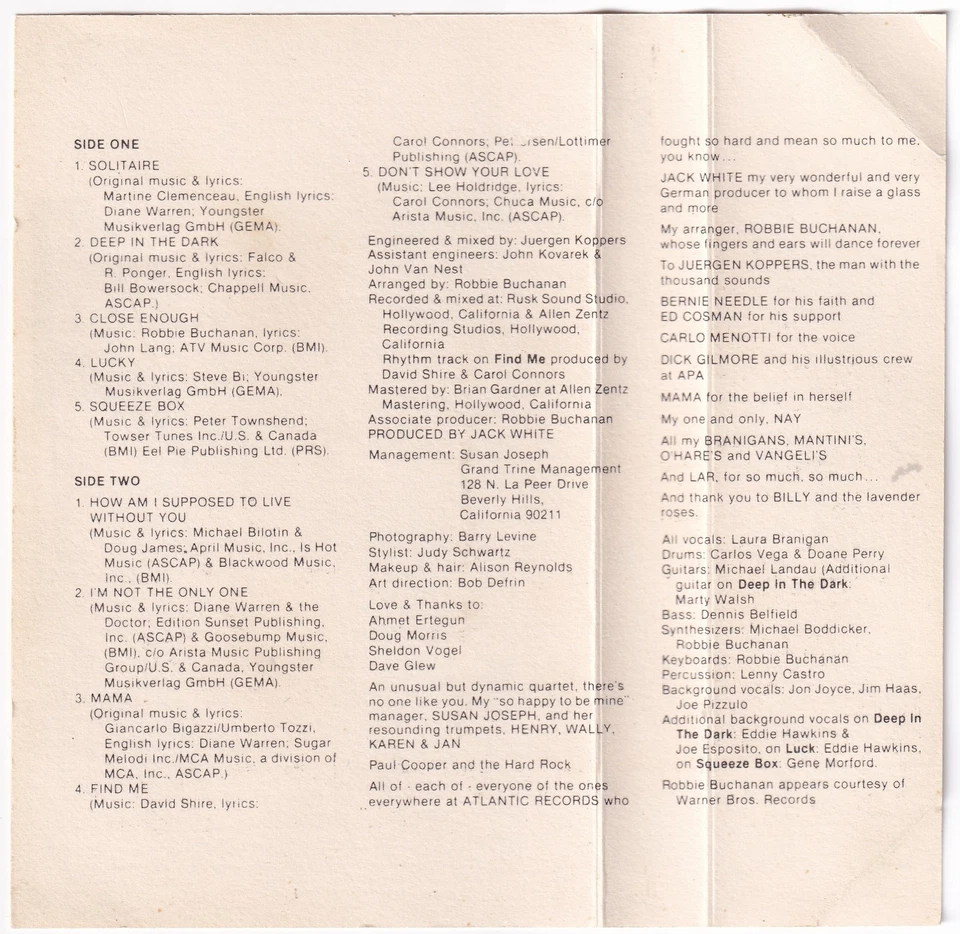 Laura Branigan 2 Cassette 1983 Club Edition Dolby No Barcode A4-80052 Atlantic Foto 3 de 4