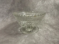 Vintage Leaded Crystal Glass Pedestal Candy Dish Bowl Compote