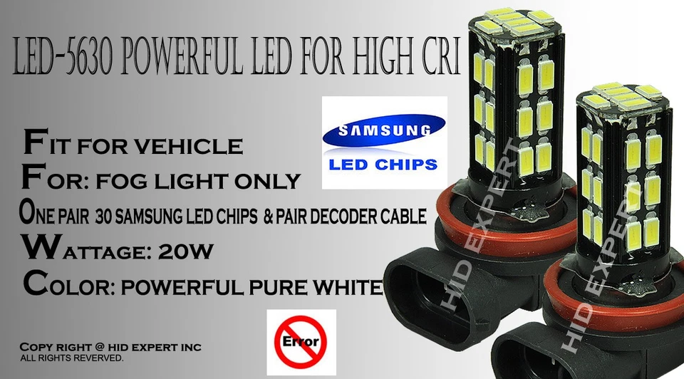 Samsung H11 30 LED Fit Luz Antiniebla DRL Enchufe Directo Super Blanco 6000K Bombillas C685 Foto 2 de 4