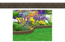 Eco Friendly Recycled Flexi Rubber Garden Border Edging Brick 1.2M x 9cm Earth