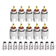 10packs PL-259 UHF Male Solder Connector Plug with Reducer for RG8 Coax Cable
