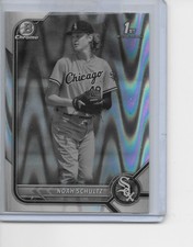 2022 Bowman Chrome Draft Noah Schultz Rookie Black and White RayWave Refractor