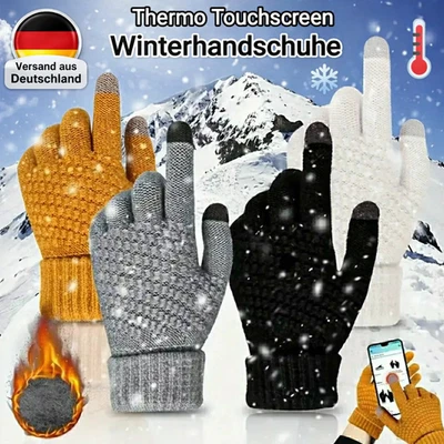 Thermo Strickhandschuhe Winterhandschuhe ❄️ Unisex👫Handschuhe Weich & Warm🌡🔥 - Bild 1 von 4