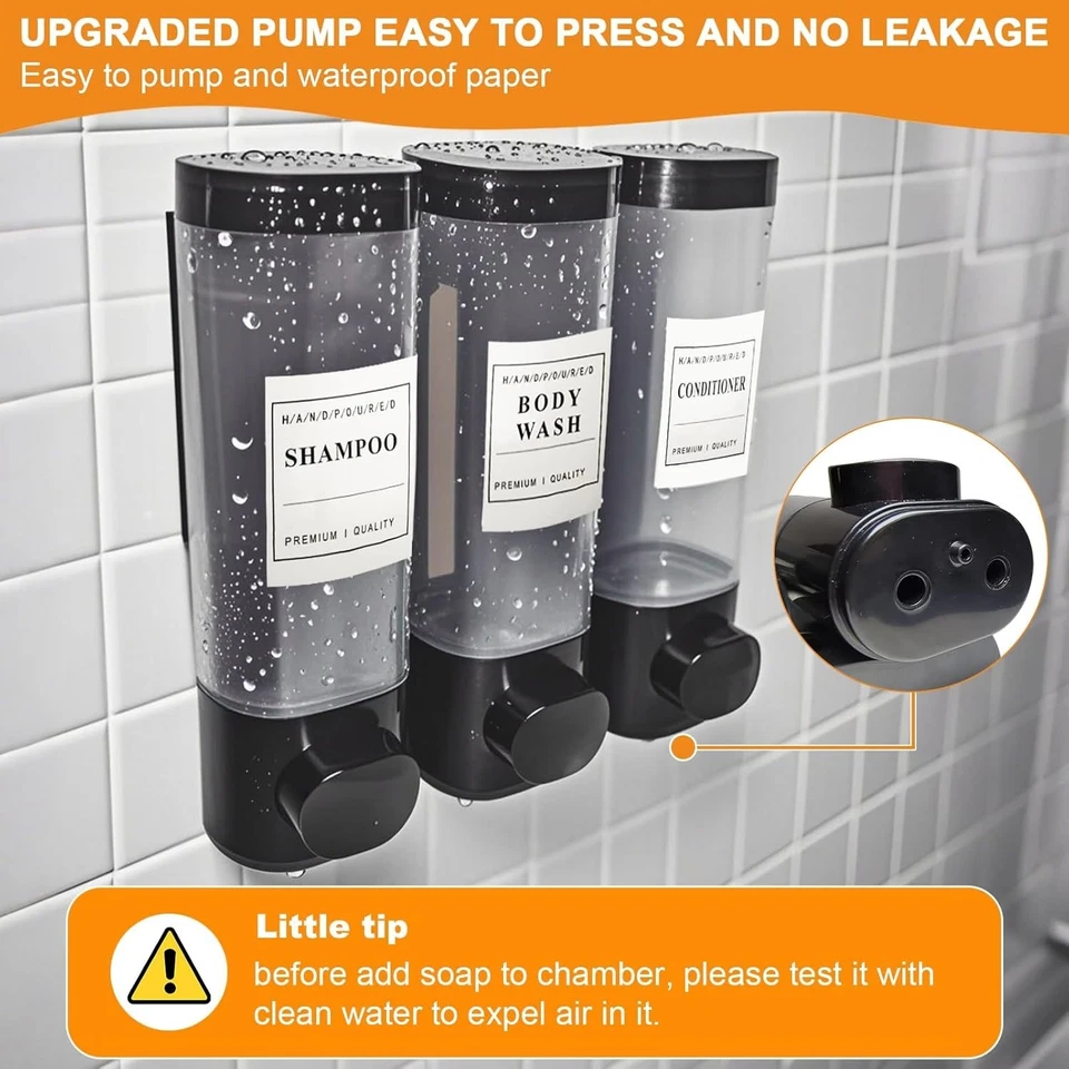 洗发水和护发素分装机,淋浴肥皂分装机 3 个室无钻墙 — 第 4/4 张图片