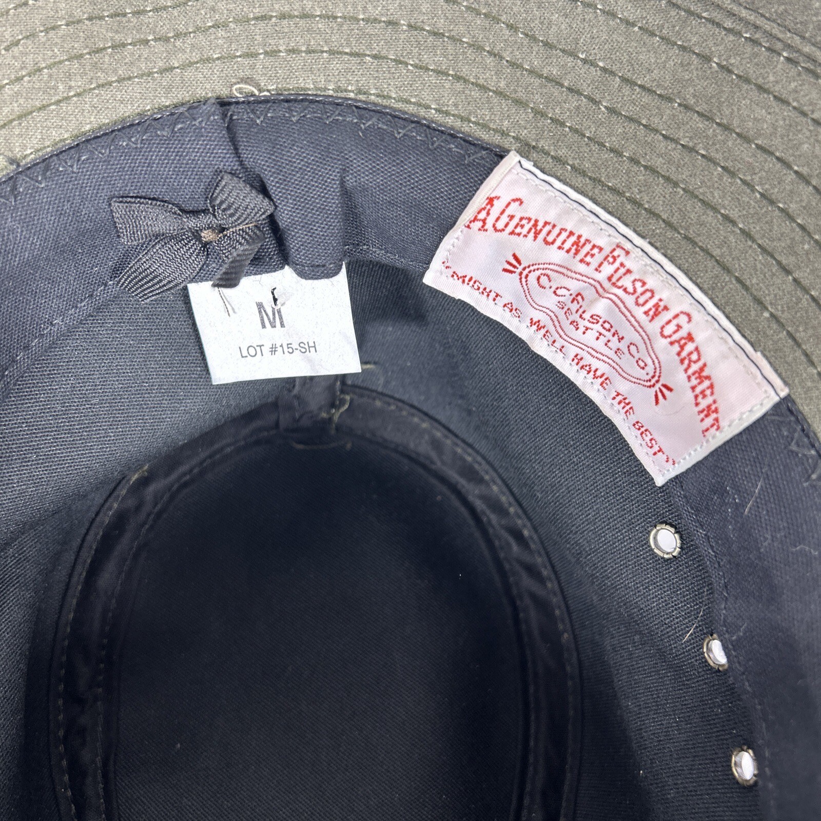 Vintage Filson Tin Cloth Packer Hat Waxed Cotton Canvas Size Medium