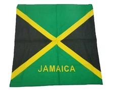 NEW JAMAICAN  FLAG  DESIGN JAMAICA BANDANNA 100% COTTON 22x22" HEAD WRAP SCARF