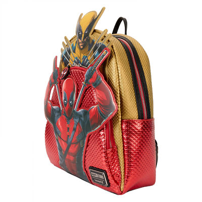 Deadpool 3 Mini Metallic Faux Leather Backpack By Loungefly  display picture 2