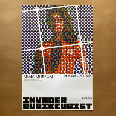 Invader Rubikcubist Street Pop Art Print Poster Lithograph Mima Museum Rare
