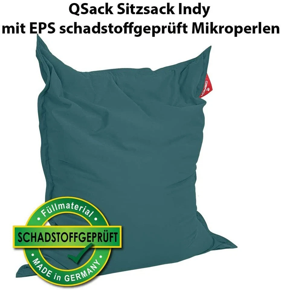 QSack Sitzsack Indy, Toxproof Mikroperlen, 140 x180 cm Indoor Sitzsack XXL - Bild 1 von 1