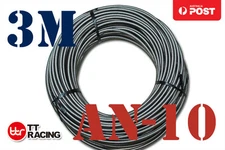 AN-10 (9/16") Stainless Steel Braided Fuel Hose – 3M 10ft