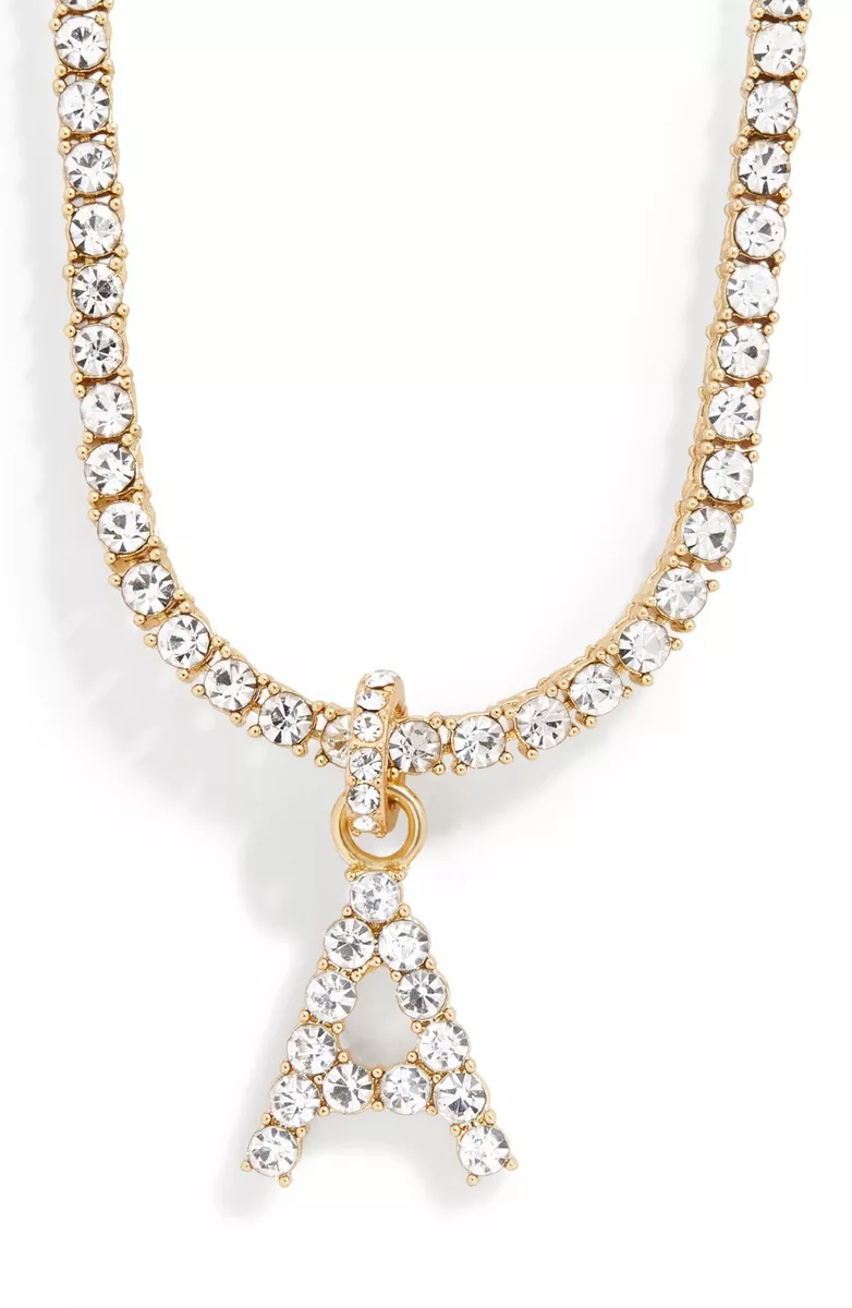 NWT BaubleBar Pave Initial A Crystal Rhinestone Collar Necklace eBay