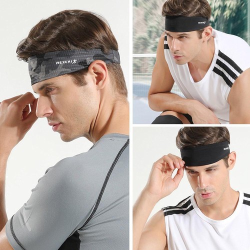Sports Headband Yoga Gym Sweatband Women Men Hair Bands T3J5 Prevent L0H9 - Picture 2 of 14