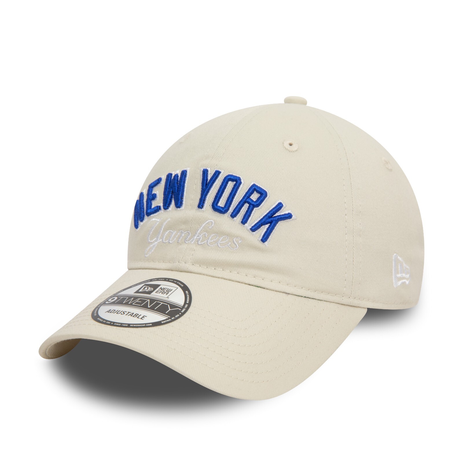 NEW ERA 9TWENTY ADULTS NEW YORK YANKEES BASEBALL CAP.MLB WORDMARK STONE HAT S24
