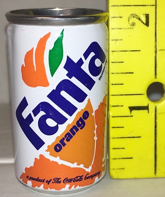 1997 2” Tall Miniature FANTA Coca Cola Can Filled Tiny Made in