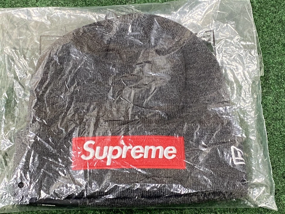 安い送料無料】 Supreme - New Era Box Logo Beanie charcoal