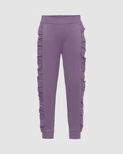 $65 Molo Kids Girl's Purple A Line Ruffle Trim Jogger Sweatpants Size 10
