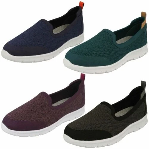 Femmes Clarks Décontracté Sporty à Enfiler Textile Mocassins Step Allena Lo - Photo 1/1