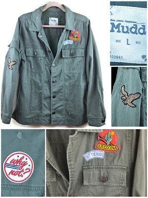 その他 r Mudd Military Green Utility Lightweight Jacket with Arizona Road