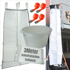 Schuttrutsche 3m Bauschutt Schlauch Set flexibel Schuttrohr mit 4x Spanngurten