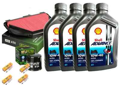 INSPEKTIONSSET YAMAHA/YZF R1 1000 2015/2016 SHELL 10W40 ÖLFILTER LUFT KERZEN
