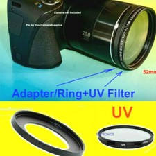 ADAPTER RING UV FILTER 52mm CAMERA CANON POWERSHOT SX430 IS SX430IS Ultra-Violet