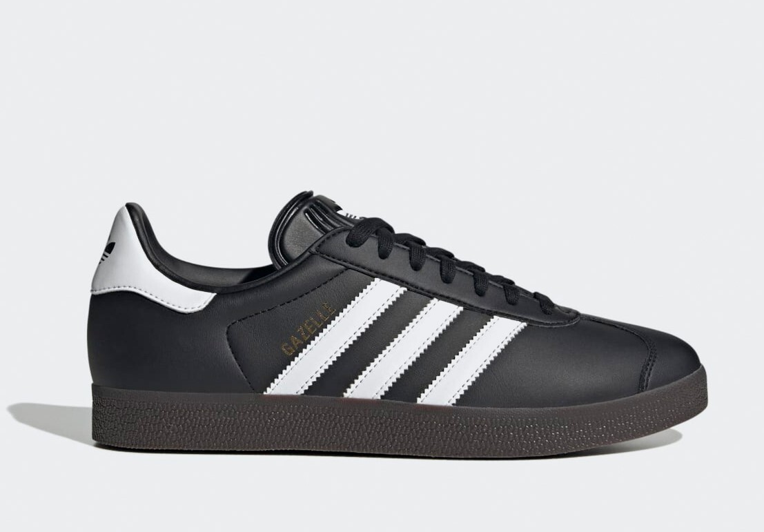 ADIDAS GAZELLE OG IH2217 MEN'S SHOES BLACK LEATHER SNEAKERS