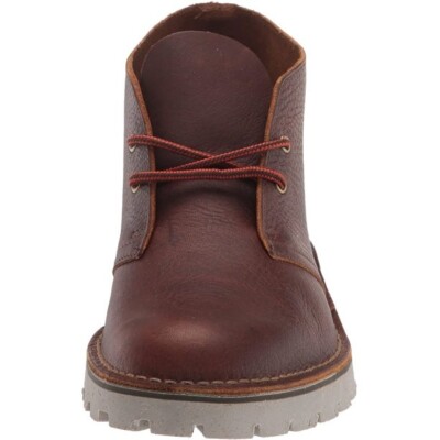 Clarks Overdale Mid Dark Tan Leather Men\'s Chukka Boots  US size 11 Clarks Overdale Mid Mens Brown Leather Lace Up Chukkas Boots  main image 4