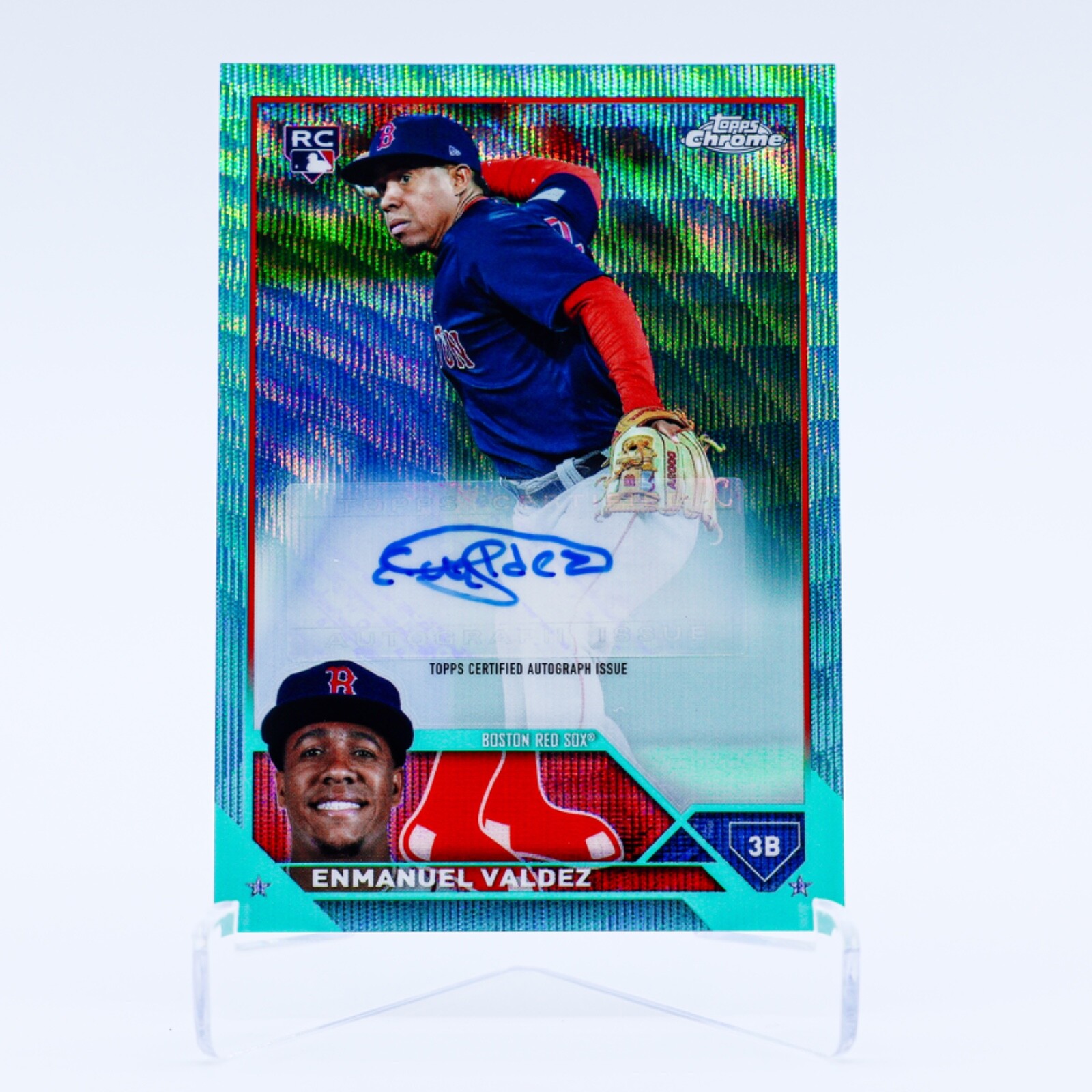 2023 Topps Chrome Update Enmanuel Valdez RC Auto Aqua Wave /199 #AC-EV