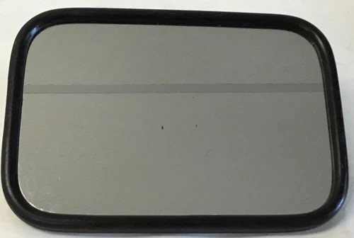 Vintage 10” Mirror With Rubber Outer/Silver Painted