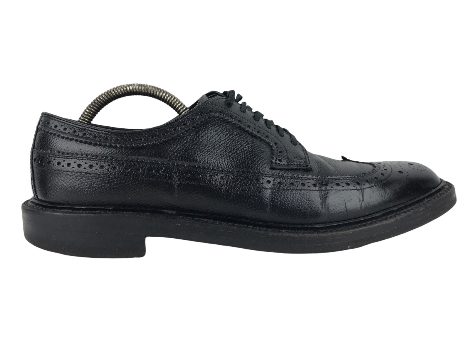 SAOLA Scarpe eleganti Oxford Bostonian da uomo nere stringate punta tonda alare taglia US 10 B