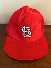 Vintage 1980s St Louis Cardinals Red Mesh Trucker Snapback Hat Cap 70s